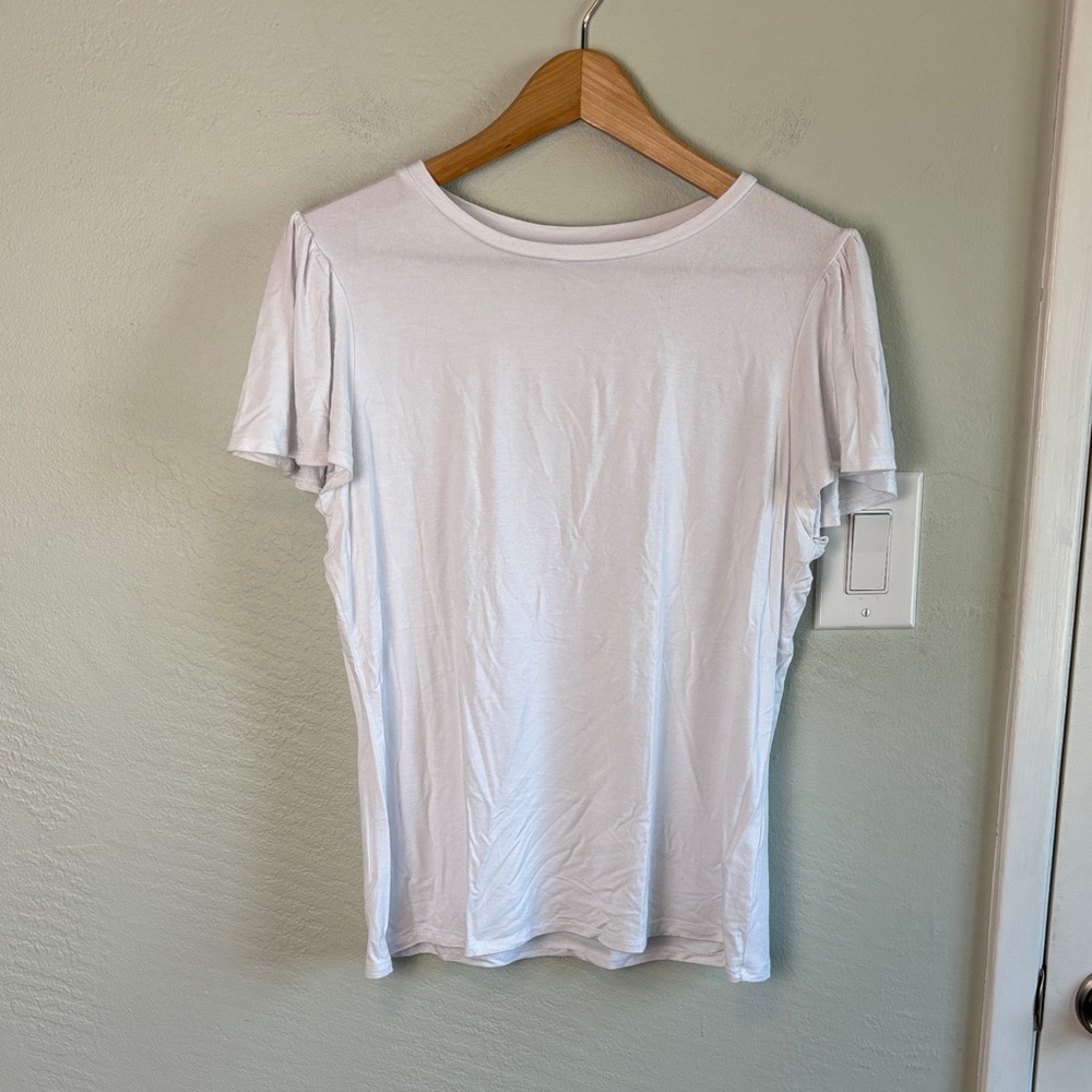 Bundle 2 for $30! INDUSTRY White Short Sleeve Flutter Tee Like New L